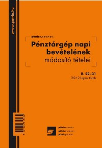 Pénztárgép napi bev. mód. tételei Pátria