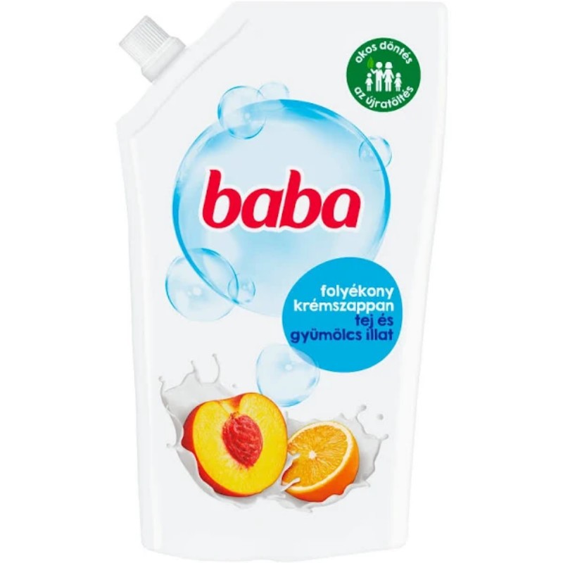 Folyékony szappan Baba 500ml utántöltő tej és gyümölcs illat