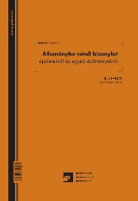 Állományba vételi bizonylat épületekről és építm. B.11-45/V