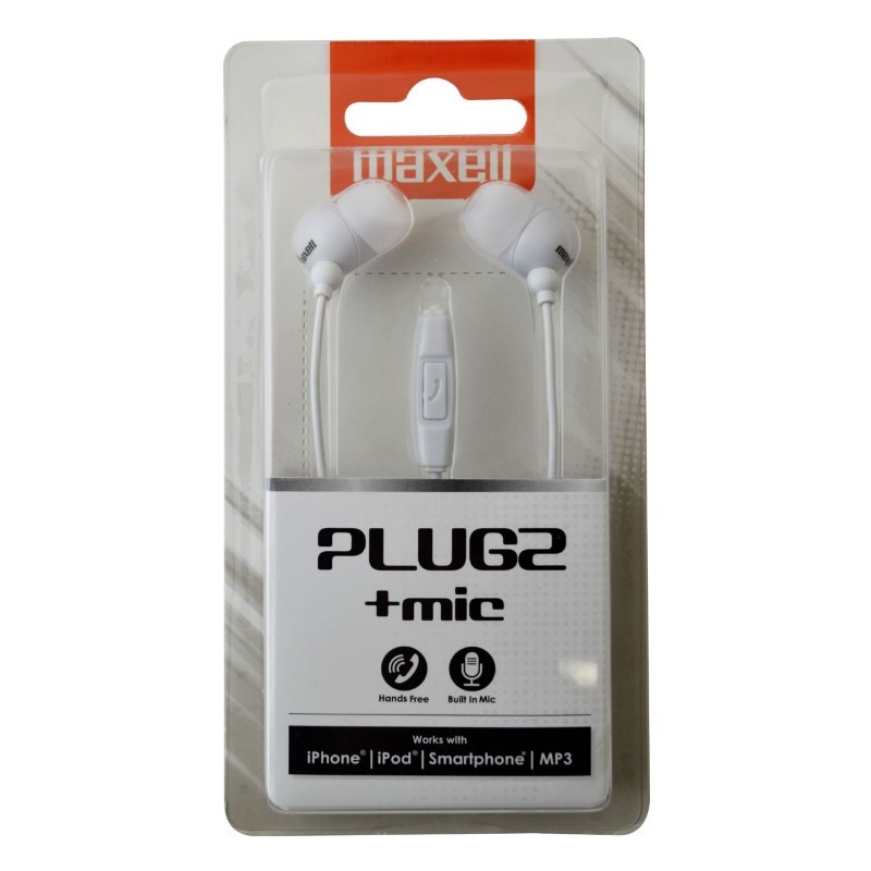 Fülhallgató Maxell Plug2 fehér