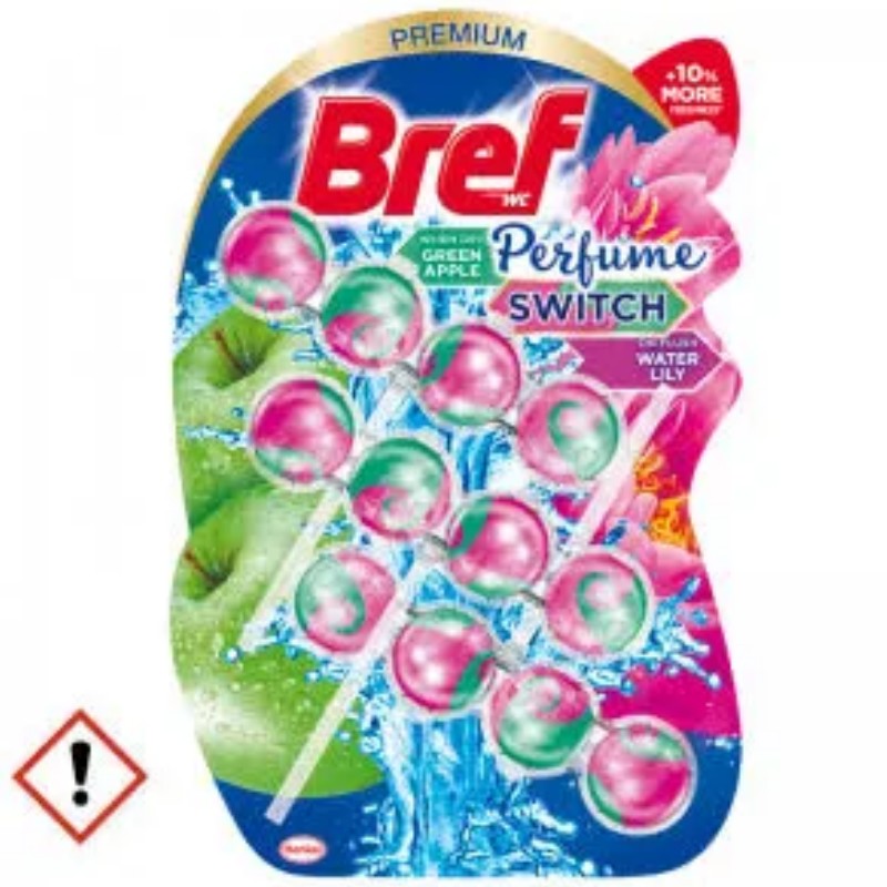 WC Bref golyó 3x50gr Parfume Switch Green Apple&Water Lily