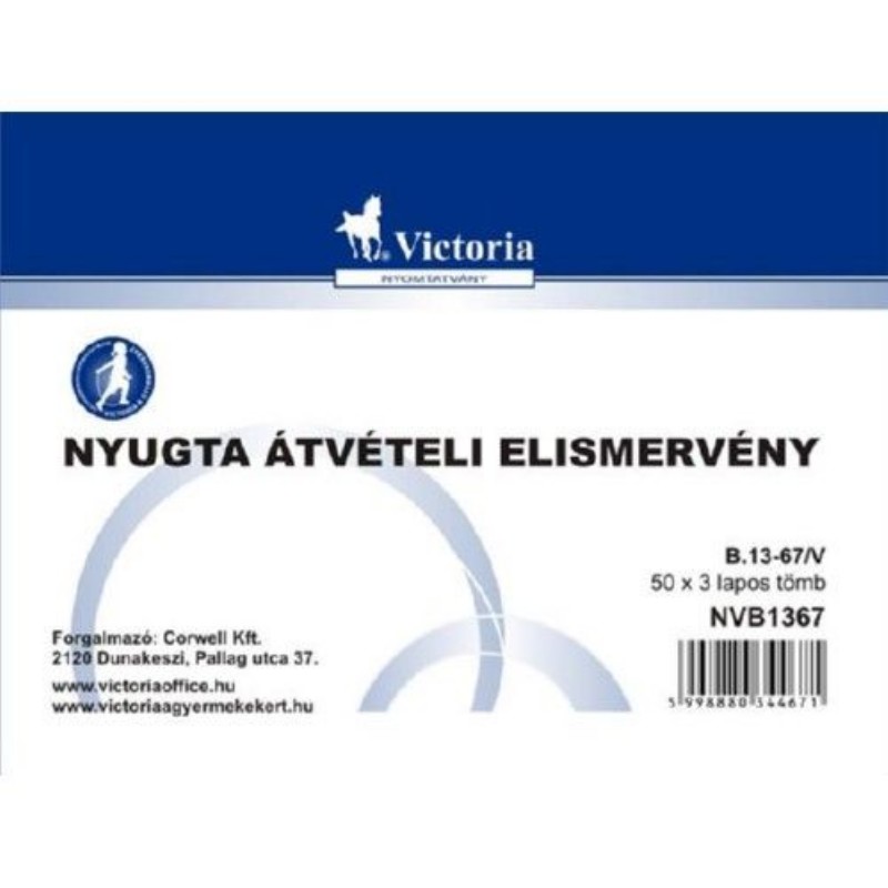 Átvételi elismervény A6 50x3 b.13-67 Victoria