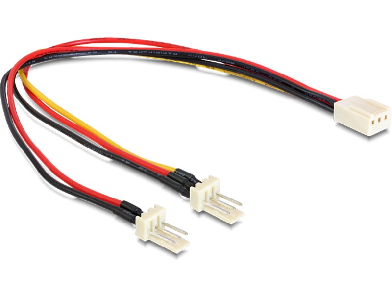 Adapter Delock Molex 3pin female -> 2x Molex 3pin male 22cm