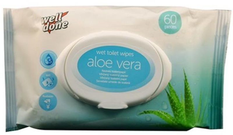 Eü. papír Well done nedves 60db/csomag Aloe vera