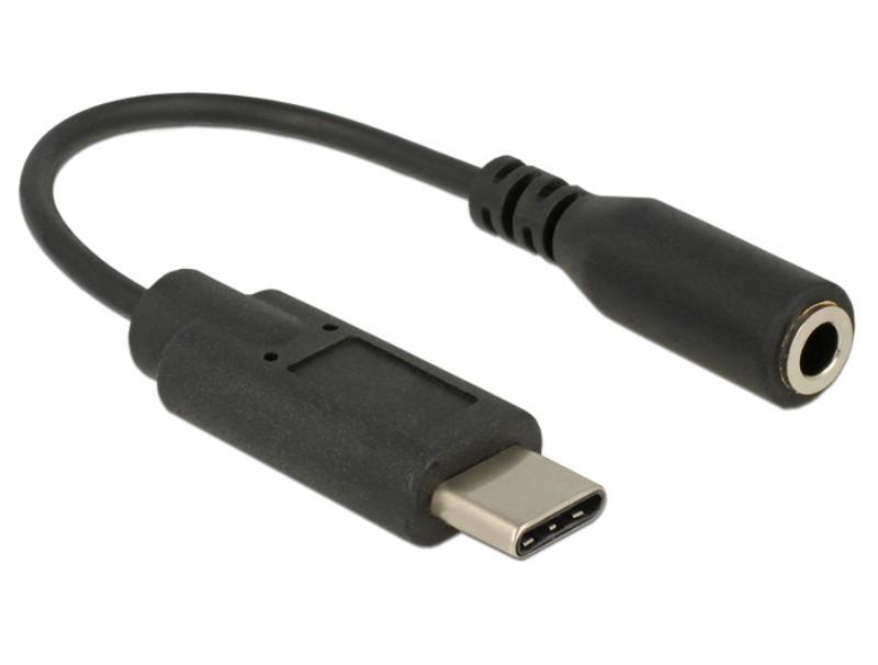 Adapter USB-C -> jack fekete