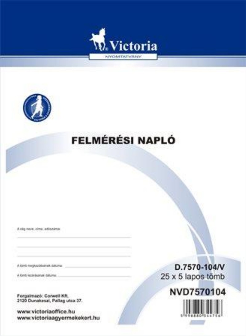 Felmérési napló Victoria A/4 25x5