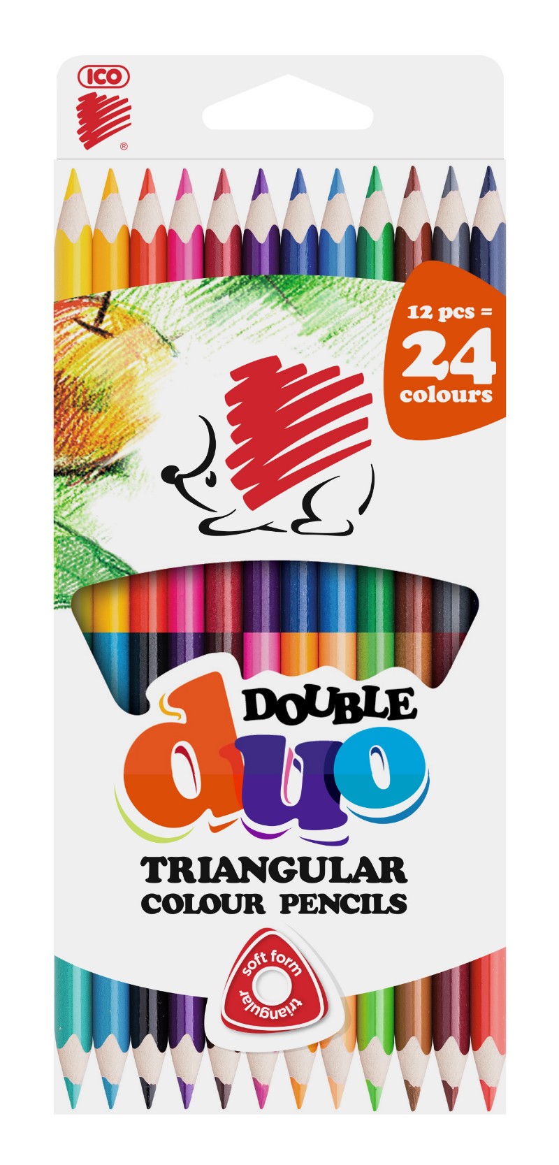 Színesceruza ICO DUO 12/24  háromszögletű