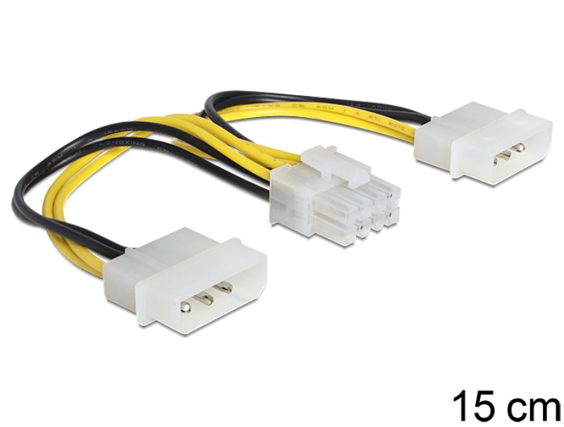 Kábel DeLock 2x Molex -> 8pin 83410 15cm