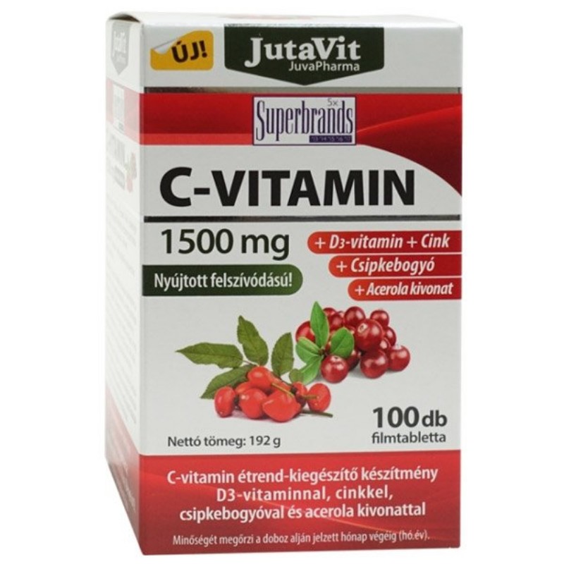 Vitamin JutaVit C-vitamin Acerola+csipkeb.+D3+Cink 1500mg