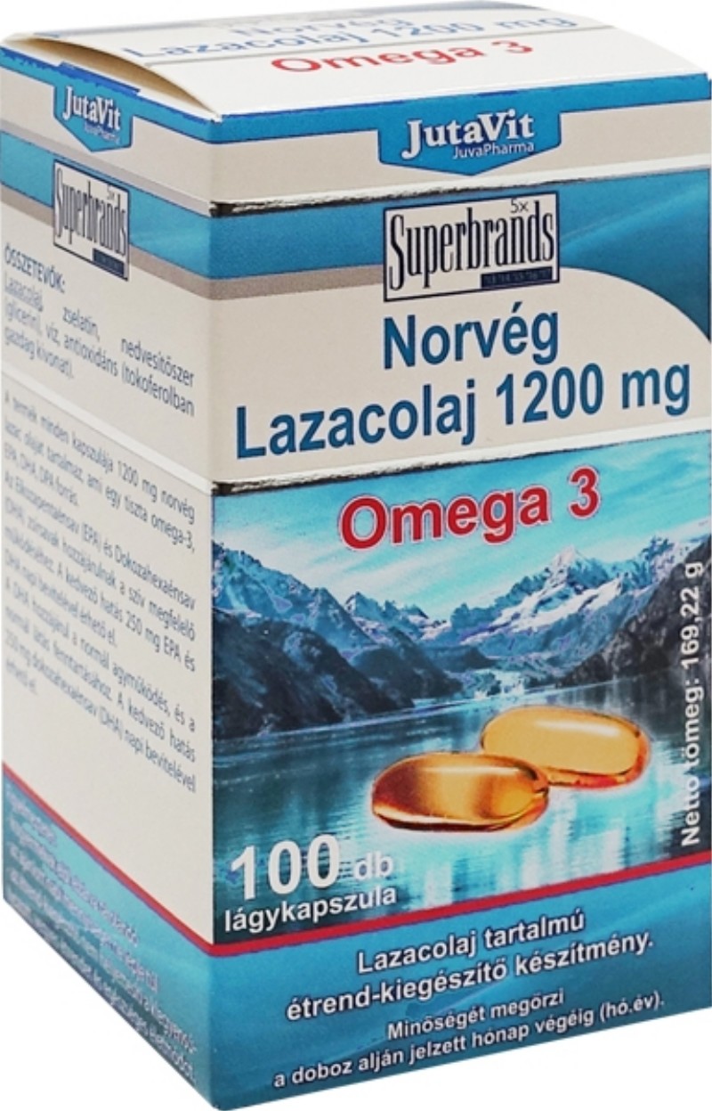 Vitamin JutaVit Norvég Lazacolaj 1200mg omega-3 100db