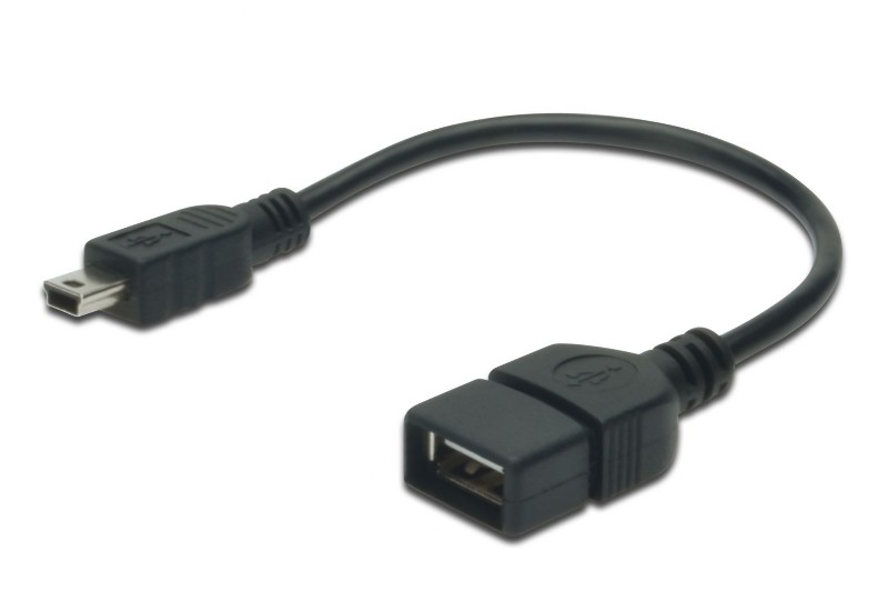 Adapter Digitus Mini USB B -> USB A Anya OTG AK-300310 0,2m