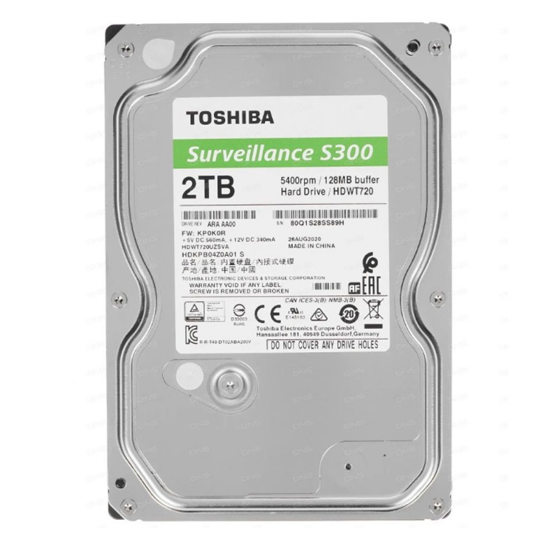 Winchester Toshiba S300 2TB rögzítőbe HDWT720UZSVA