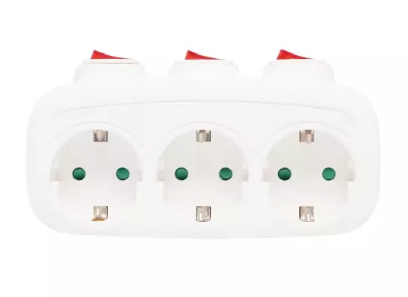 Elosztó UltraTech 3-as kapcsolós műanyag fehér