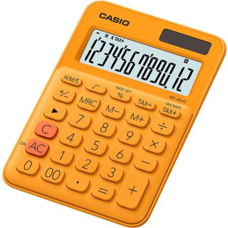 Számológép Casio asztali MS 20 UC 12 digit narancssárga