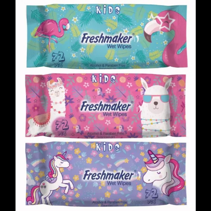 Törlőkendő Freshmarker Kids nedves 72lap