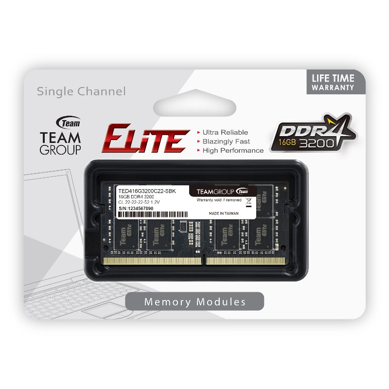 Memória TeamGroup 16GB DDR4 3200MHz Elite SODIMM