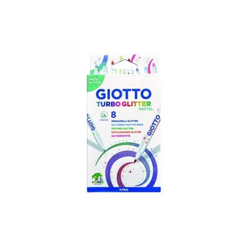 Filc Giotto Turbo Glitter Pastel 8-as