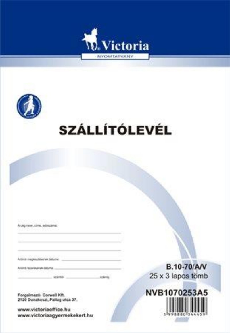 Szállítólevél Victoria 25x3 lapos tömb A/5 álló