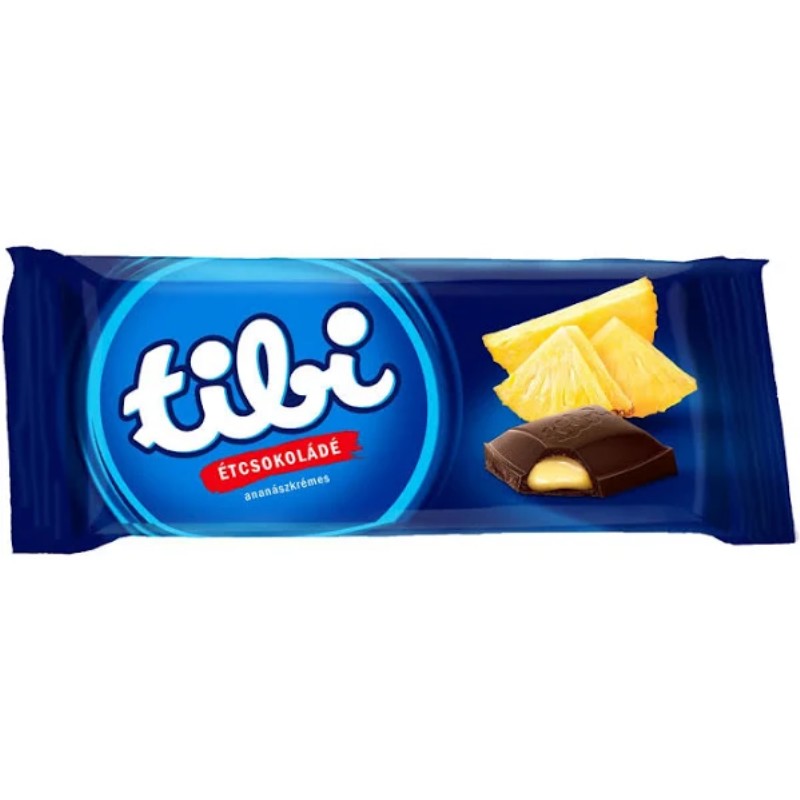 Csoki Tibi étcsokoládé 90g Ananász
