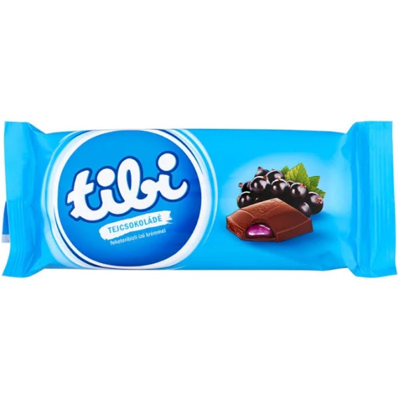 Csoki Tibi 90g tejcsokoládé Feketeribizli