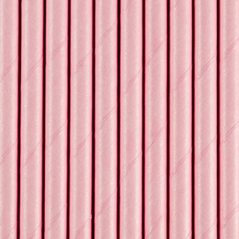 Szívószál papír party light pink 10 db/csomag