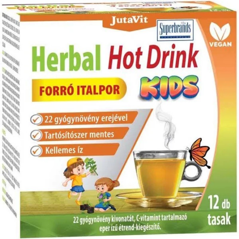 Forróitalpor JutaVit Herbal 4 éves kortól 12db eper ízű