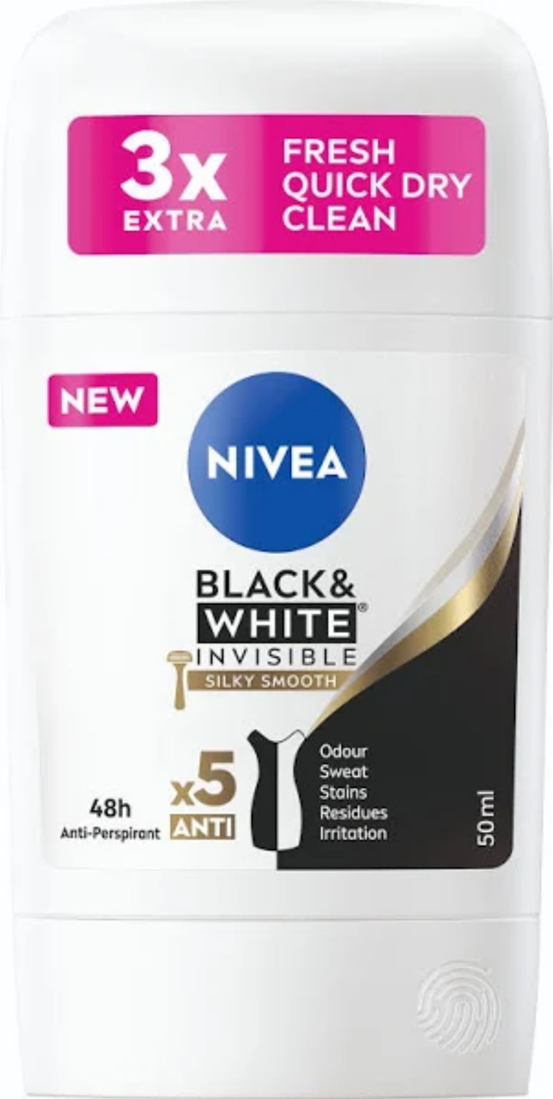 Dezodor Nivea stift Black&White Invisible 50ml