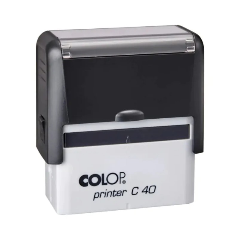 Bélyegző Colop Printer C40 fekete ház, kék párna