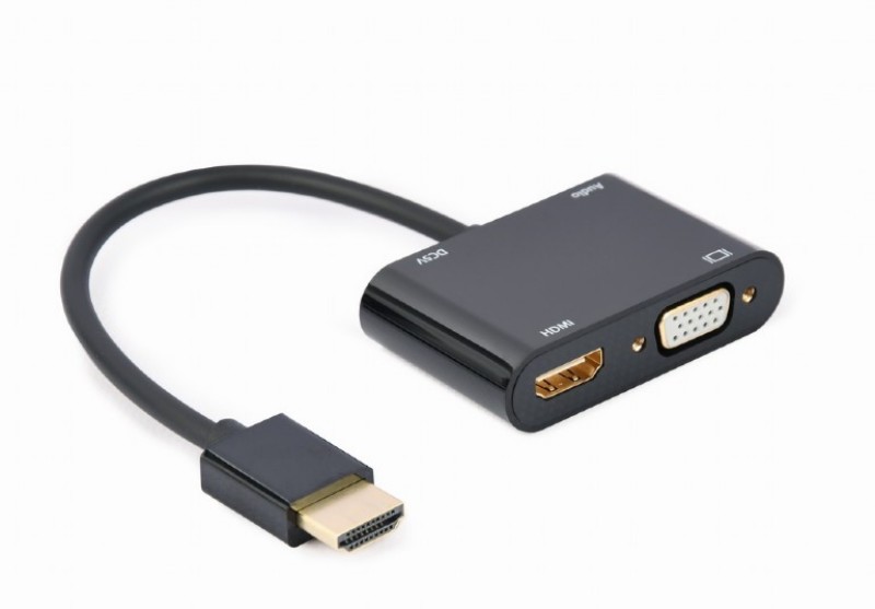 Átalakító HDMI apa - HDMI anya és VGA anya 15cm