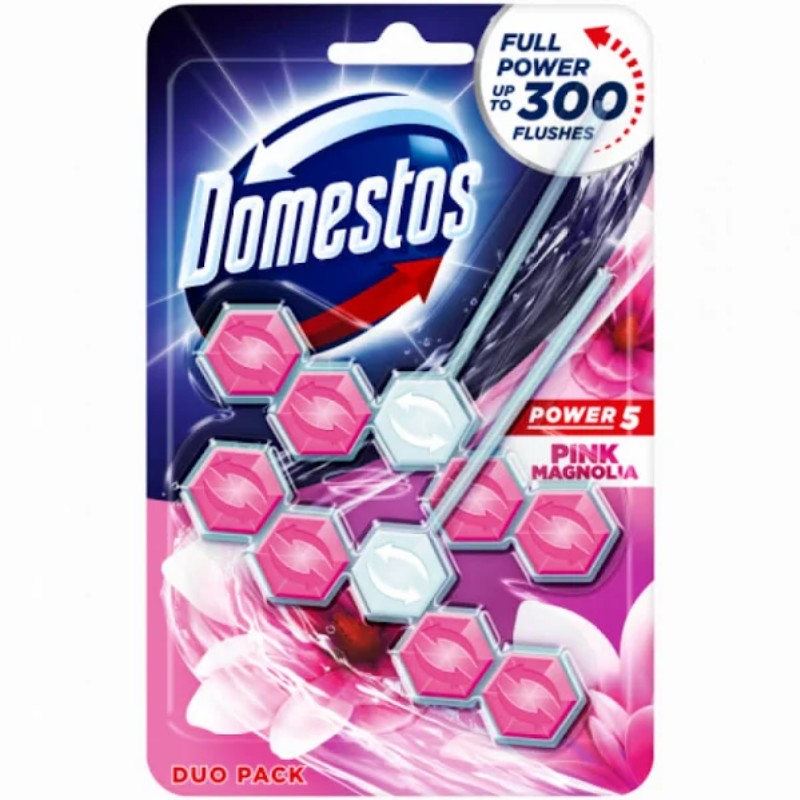 WC tisztító Domestos Power5 Pink Magnolia 2x55g