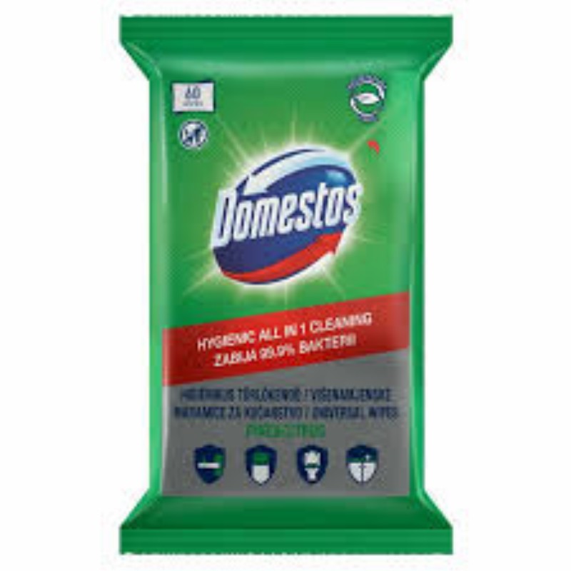 Nedves törlőkendő  Domestos pine 60db/cs