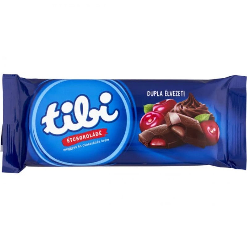 Csoki Tibi táblás 90g Étcsokoládé Meggy