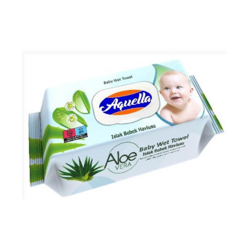 Nedves törlőkendő Aquella Aloe Vera 120db