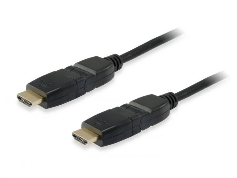 Kábel Equip 119361 HDMI2.0 apa/apa forgatható fekete 1m