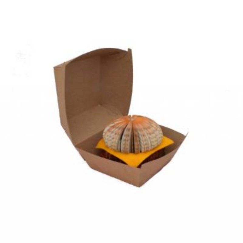 Hamburger doboz nyomatlan barna 210x130x110mm 50db/cs