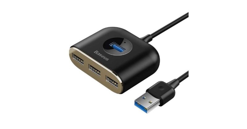 USB Hub BASEUS 4 USB aljzat 100cm Fekete