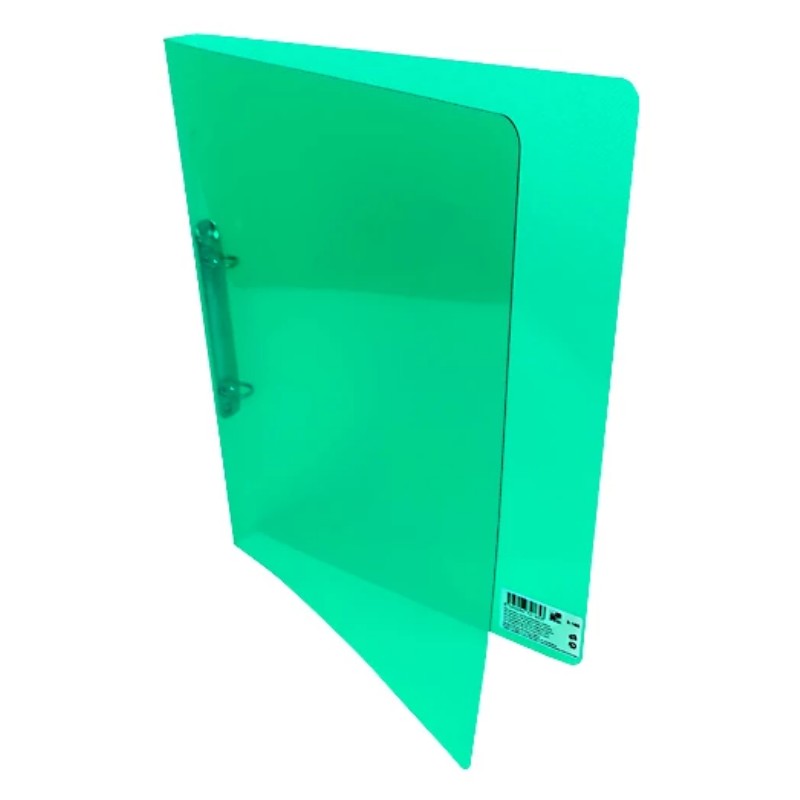 Gyűrűskönyv A/4 PP 2 gyűrűs 20mm átlátszó zöld