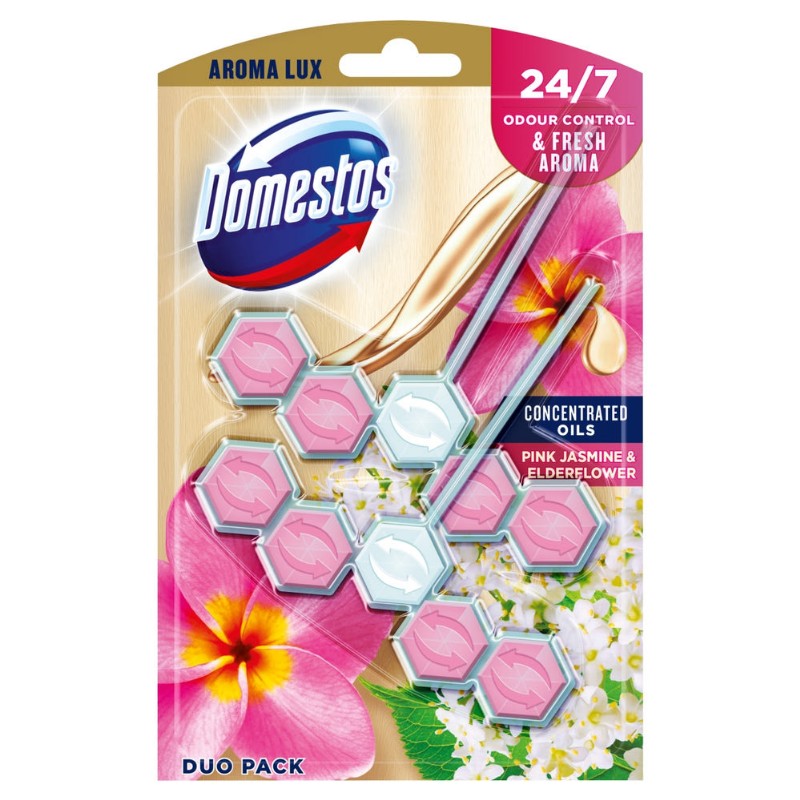 WC tisztító Domestos Power5 Pink Jasmine&elderflower 2x55g