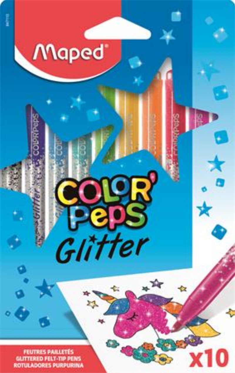 Filctoll készlet MAPED Color Peps Glitter csillámos 10db