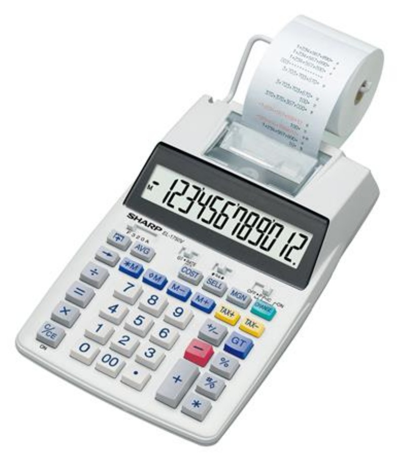 Számológép Sharp EL-1750V szalagos 12 számjegy