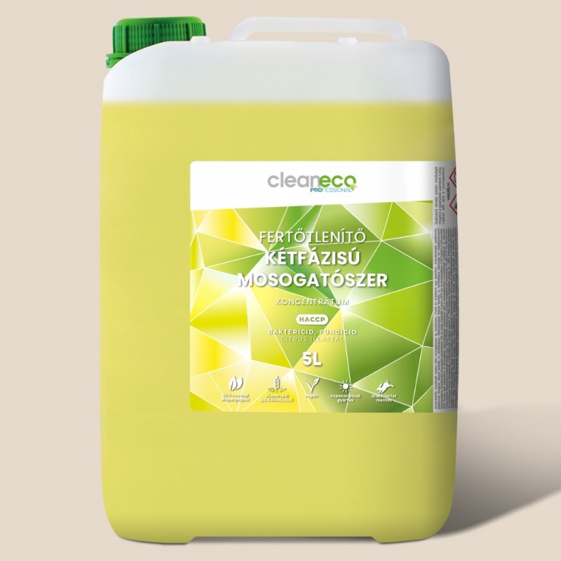 Fertőtlenítő mosogatószer kétfázisú Cleaneco 5000ml