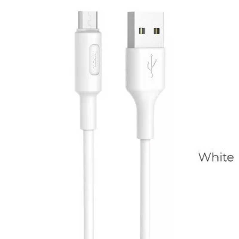 Kábel Hoco X25 micro USB fehér adatkábel 1m 2A