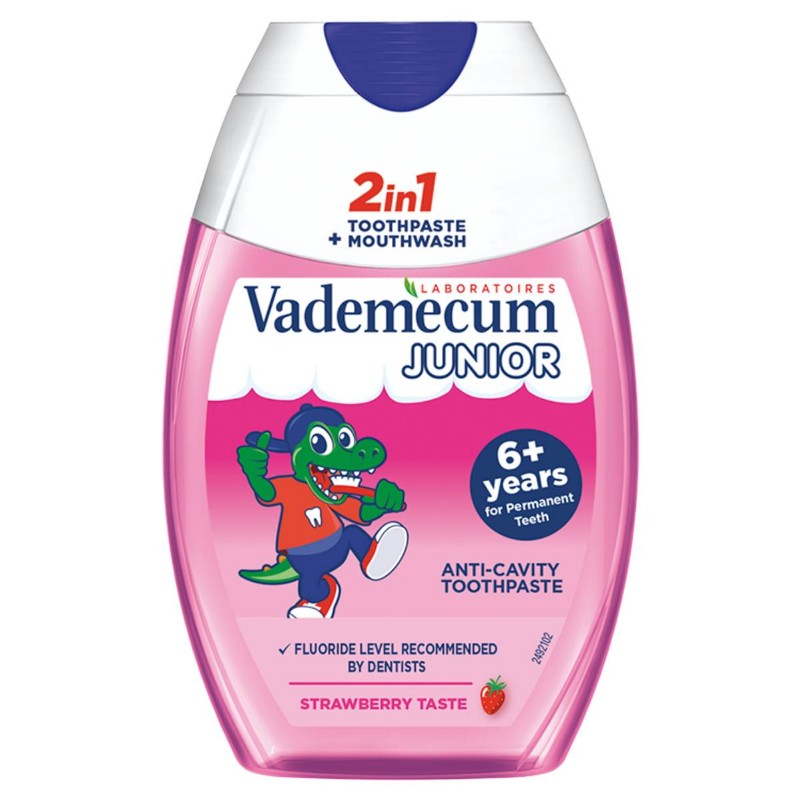 Fogkrém Vademacum Junior 2in1 eper ízű 6+ 75ml