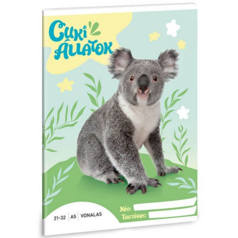 Füzet Ars Una A/5 21-32 vonalas Cuki Koala
