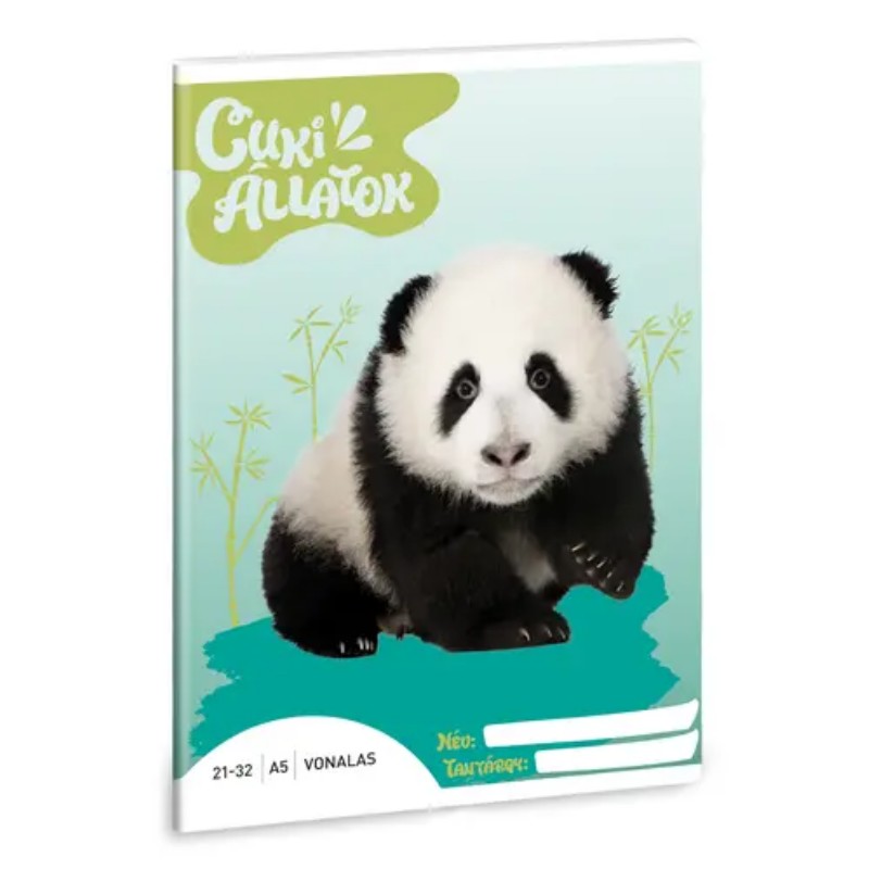 Füzet Ars Una A/5 21-32 vonalas Cuki Panda