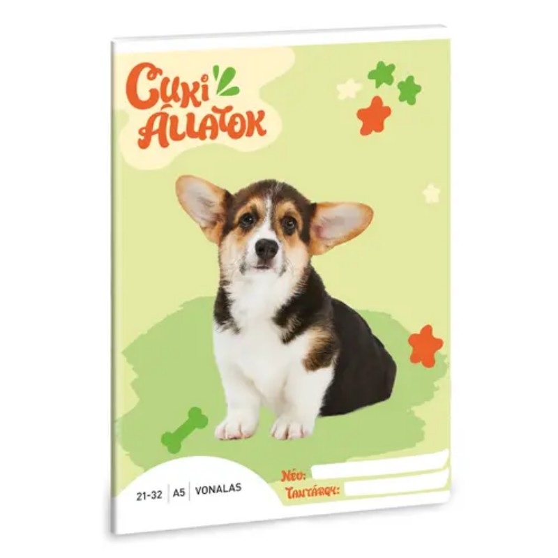 Füzet Ars Una A/5 21-32 vonalas Cuki Welsh Corgi