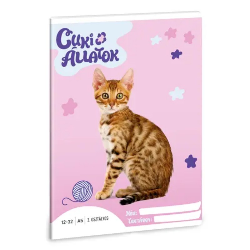 Füzet Ars Una A/5 12-32 3. osztályos Cuki Bengáli macska