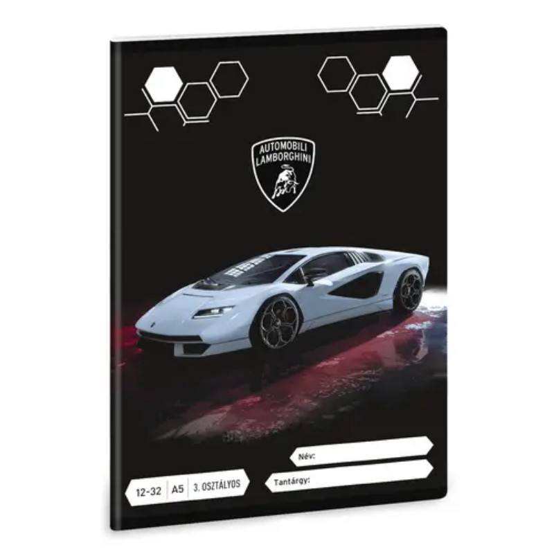 Füzet Ars Una A/5 12-32 3. osztályos Lamborghini