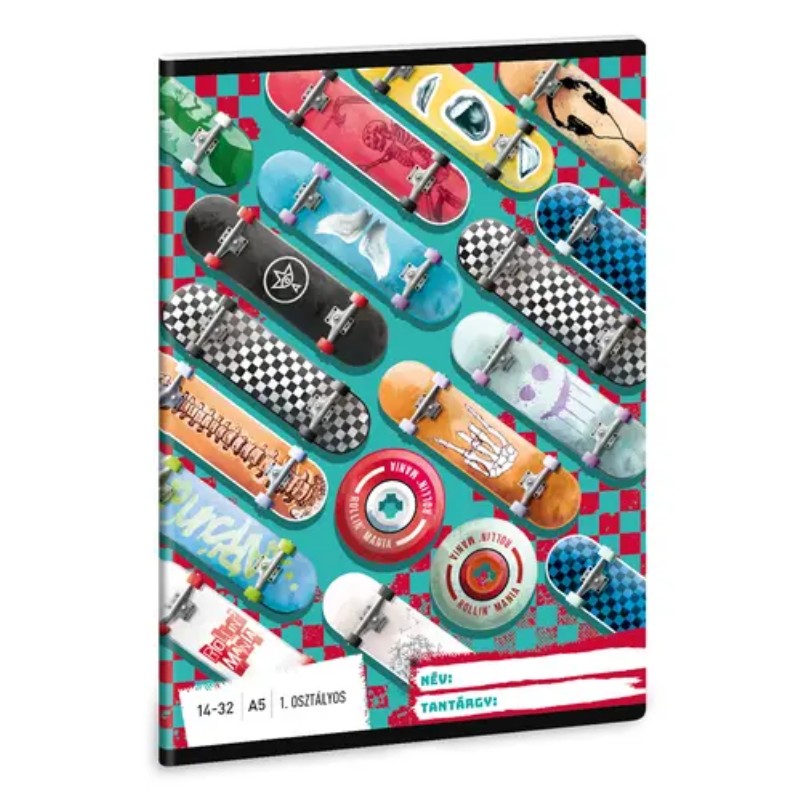 Füzet Ars Una A/5 14-32 1. osztályos Rollin Mania