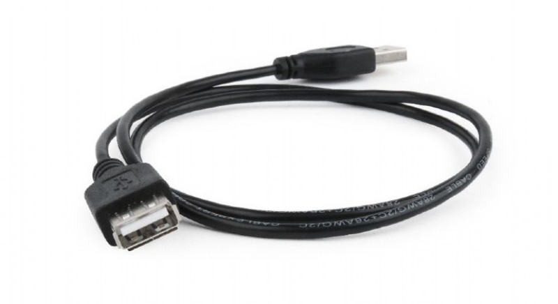 Kábel Gembird USB 2.0 extension cable, 0.75 m, black